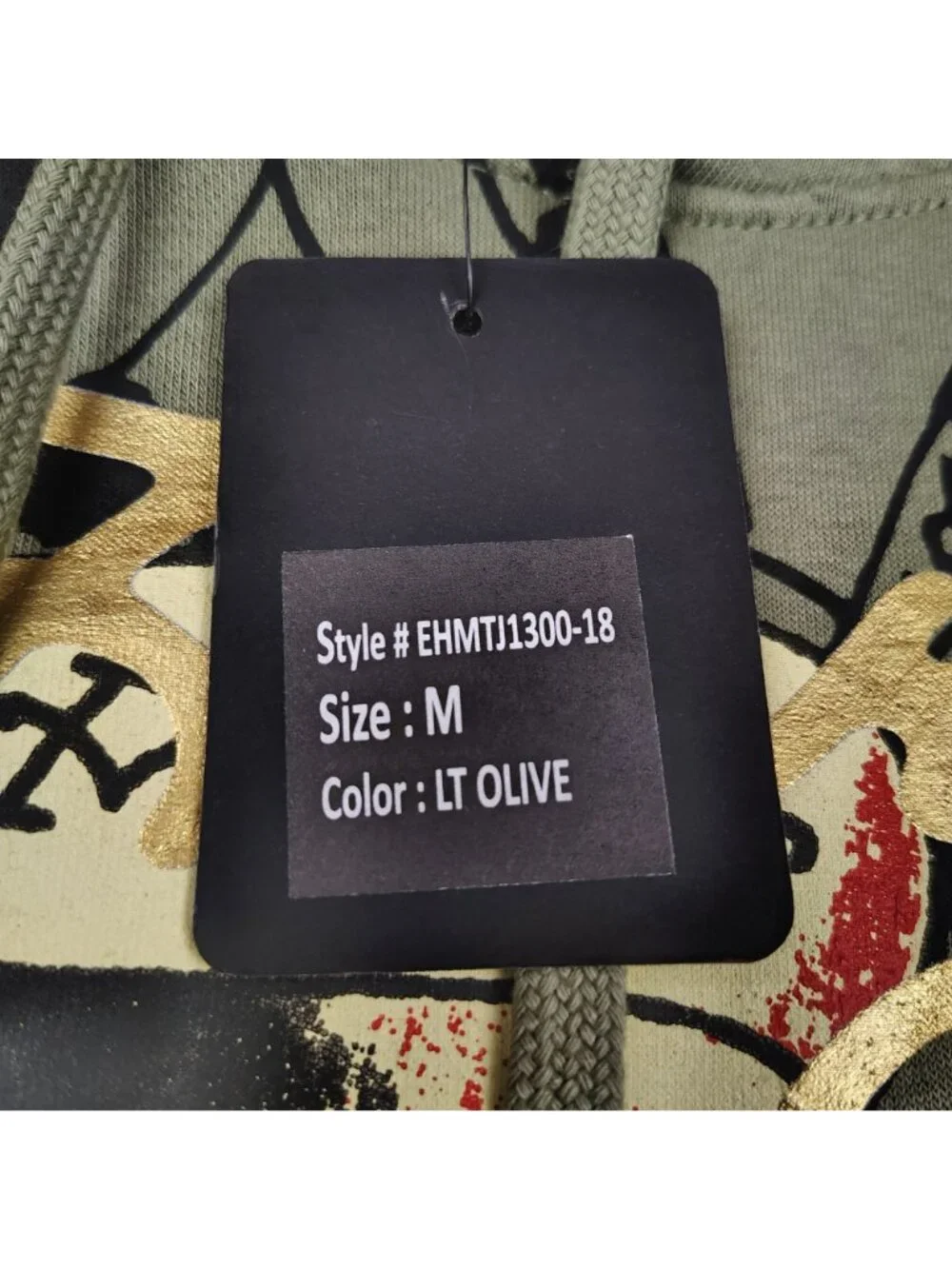 NEW Ed Hardy Death Before Dishonor Hoodie Mens M Olive Green Tattoo Skull - Picture 9 of 12